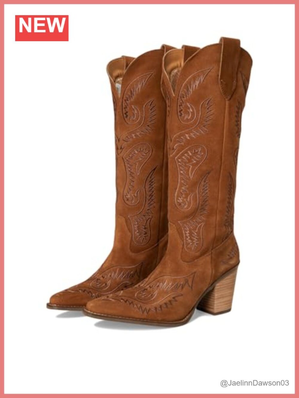 Dingo Evita Suede Embroidered Snip Toe Pull-On Dress Boots